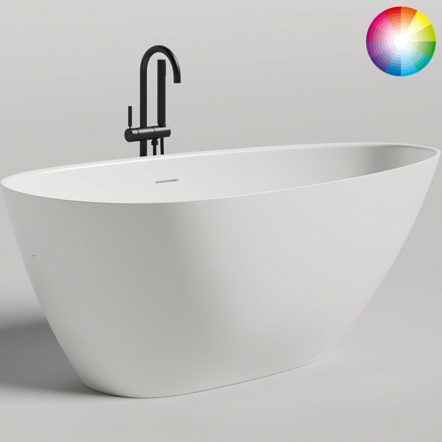 Ванна отдельностоящая Salini S-Stone Paola 1015203MF 160x80x60 (покраска RAL полностью, матовый), донный клапан, сифон, слив-перелив