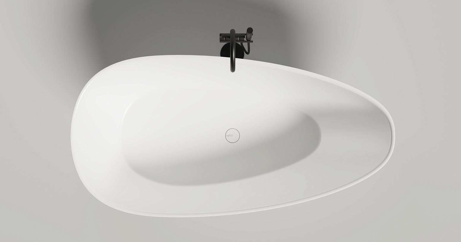 Ванна отдельностоящая Salini S-Stone Paola 1015203MF 160x80x60 (покраска RAL полностью, матовый), донный клапан, сифон, слив-перелив