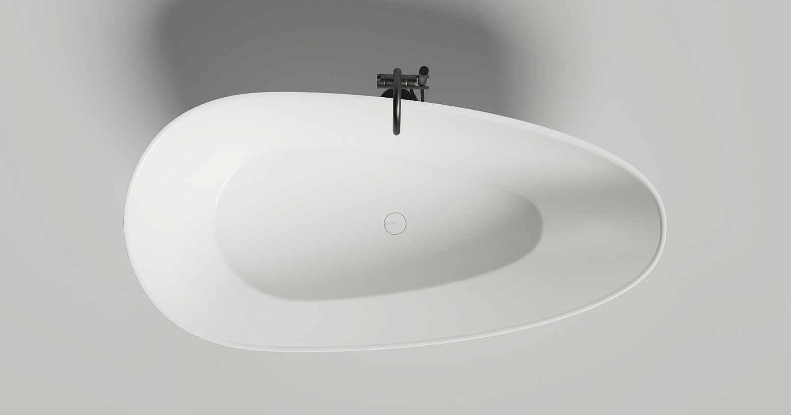 Ванна отдельностоящая Salini S-Stone Paola 1015204MF 172x82.5x60 (покраска RAL полностью, матовый), донный клапан, сифон, слив-перелив