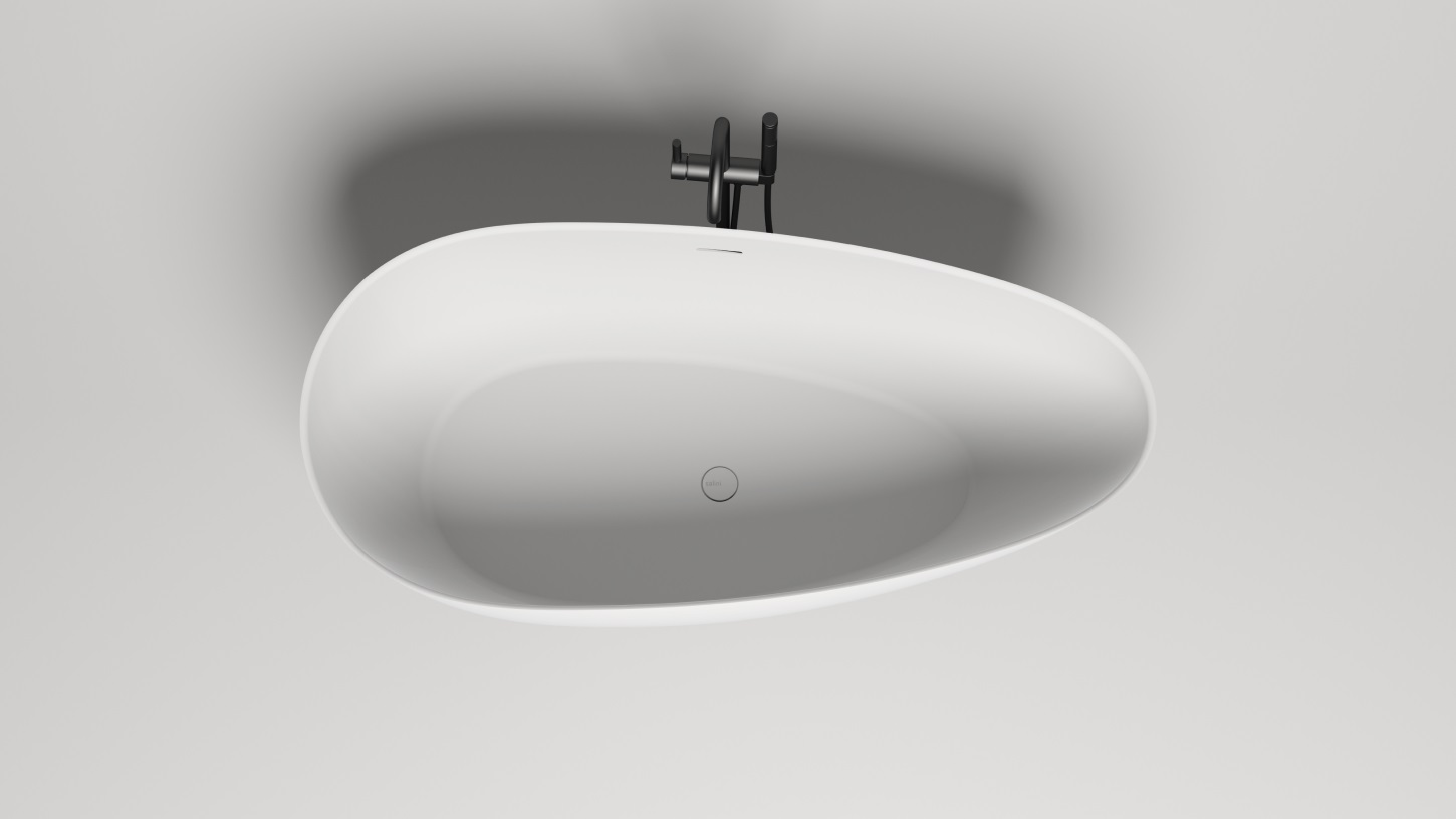Ванна отдельностоящая Salini S-Stone Paola 101611SM 160x77x54 (белый матовый), донный клапан, сифон, слив-перелив