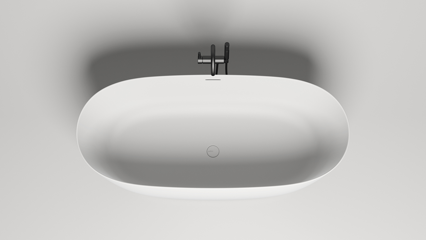 Ванна отдельностоящая Salini Sofia S-Sense 102511G 164.5x75.5x58 (белый глянцевый), донный клапан, сифон, слив-перелив