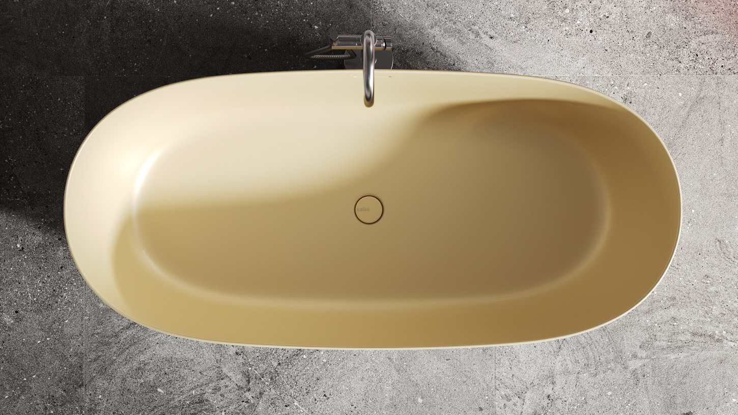 Ванна отдельностоящая Salini Sofia S-Sense 102516GF 169.5x80.5x60.5 (покраска RAL полностью глянцевый), донный клапан, сифон, слив-перелив