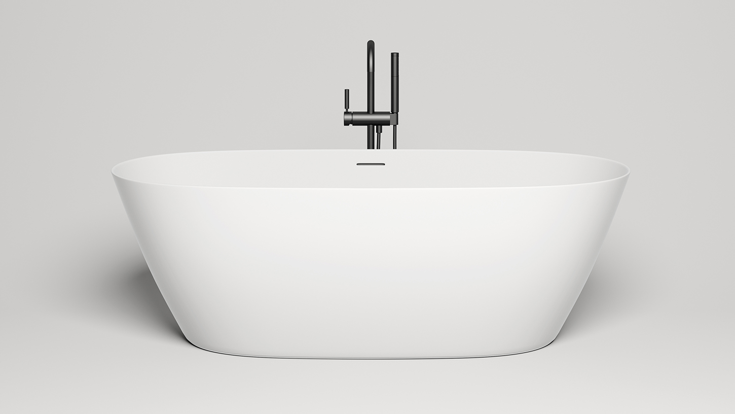 Ванна отдельностоящая Salini Sofia S-Stone 102521M 163x75x58 (белый матовый), донный клапан, сифон, слив-перелив