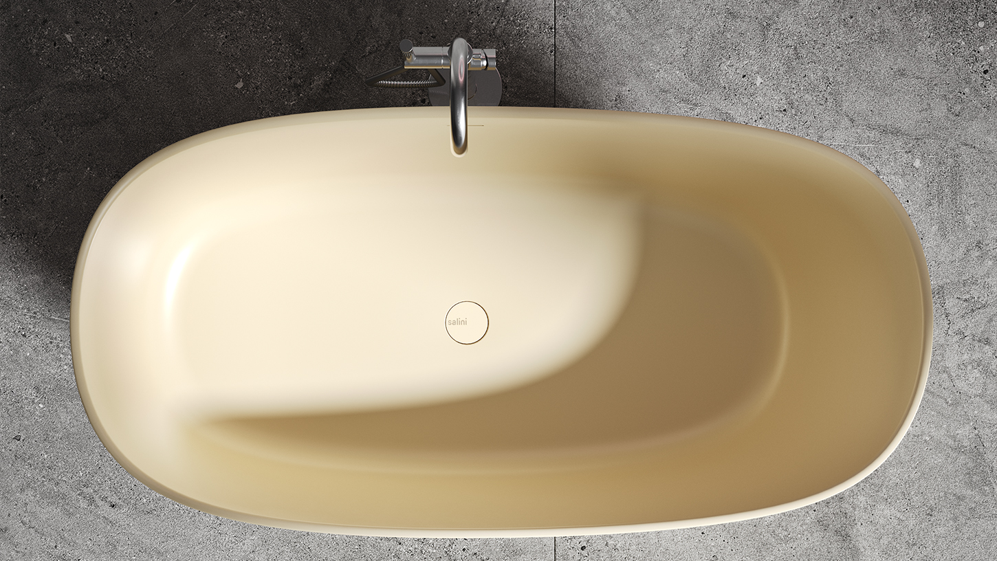 Ванна отдельностоящая Salini Sofia S-Stone 102528MF 150x75x60.5 (покраска RAL полностью, матовый), донный клапан, сифон, слив-перелив