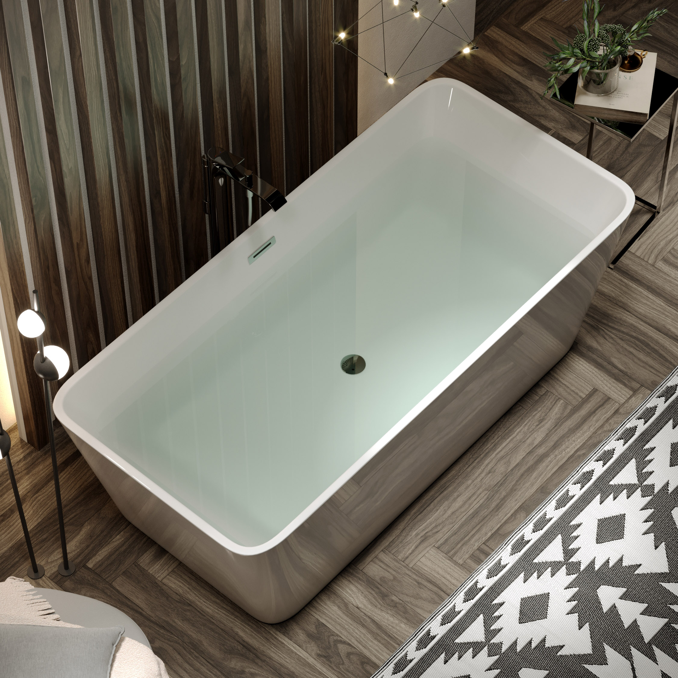 Ванна отдельностоящая Sancos Dama FB05 170x80 (белый), со сливом-переливом