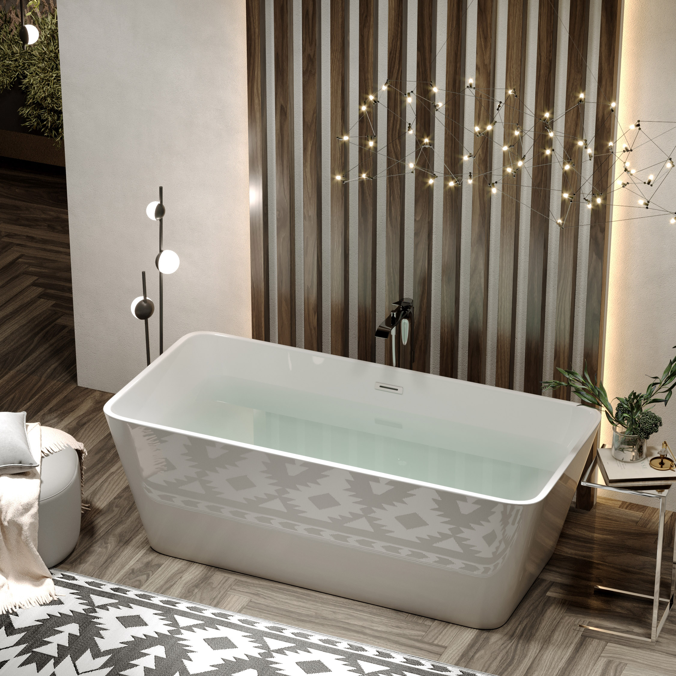 Ванна отдельностоящая Sancos Dama FB05 170x80 (белый), со сливом-переливом