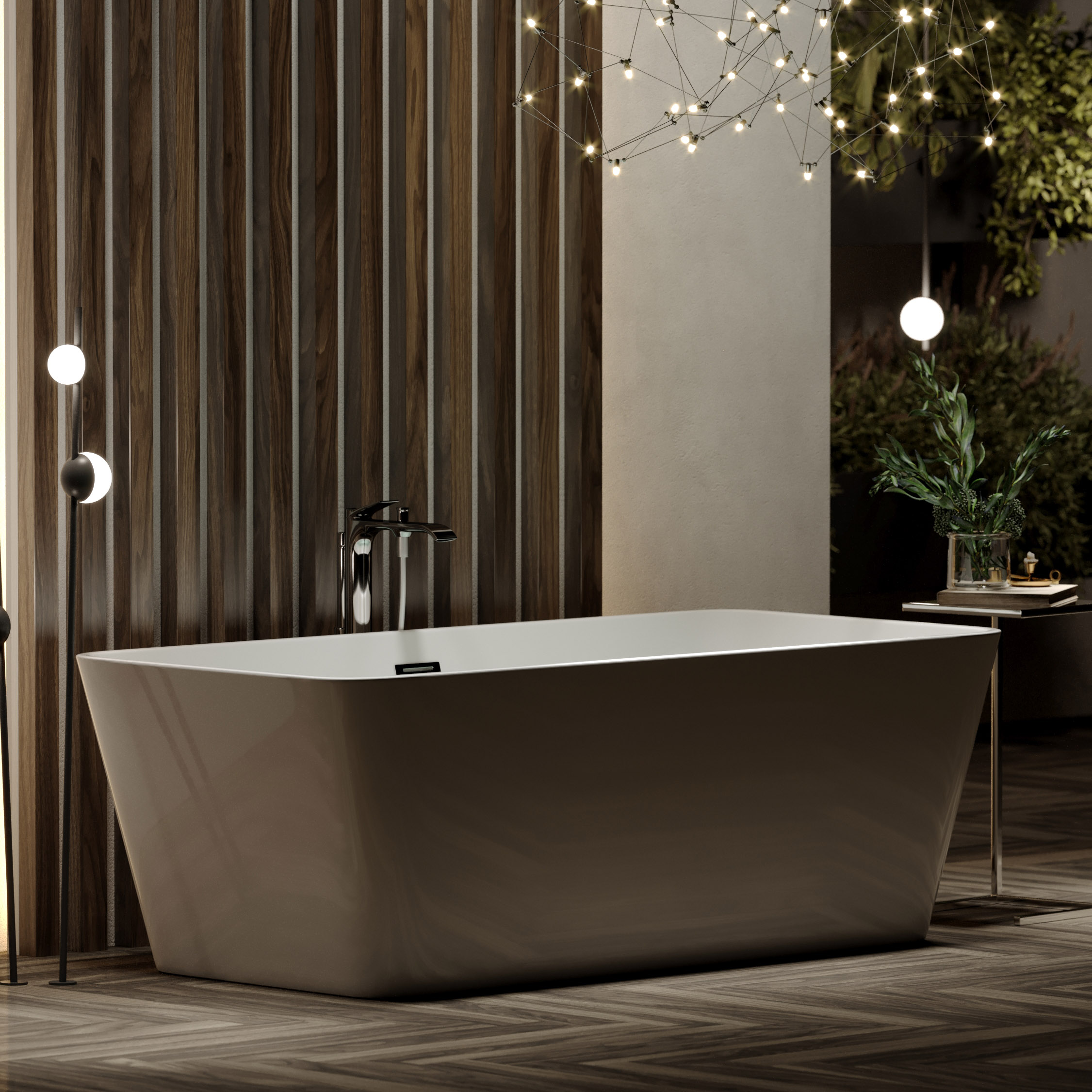 Ванна отдельностоящая Sancos Dama FB05 170x80 (белый), со сливом-переливом