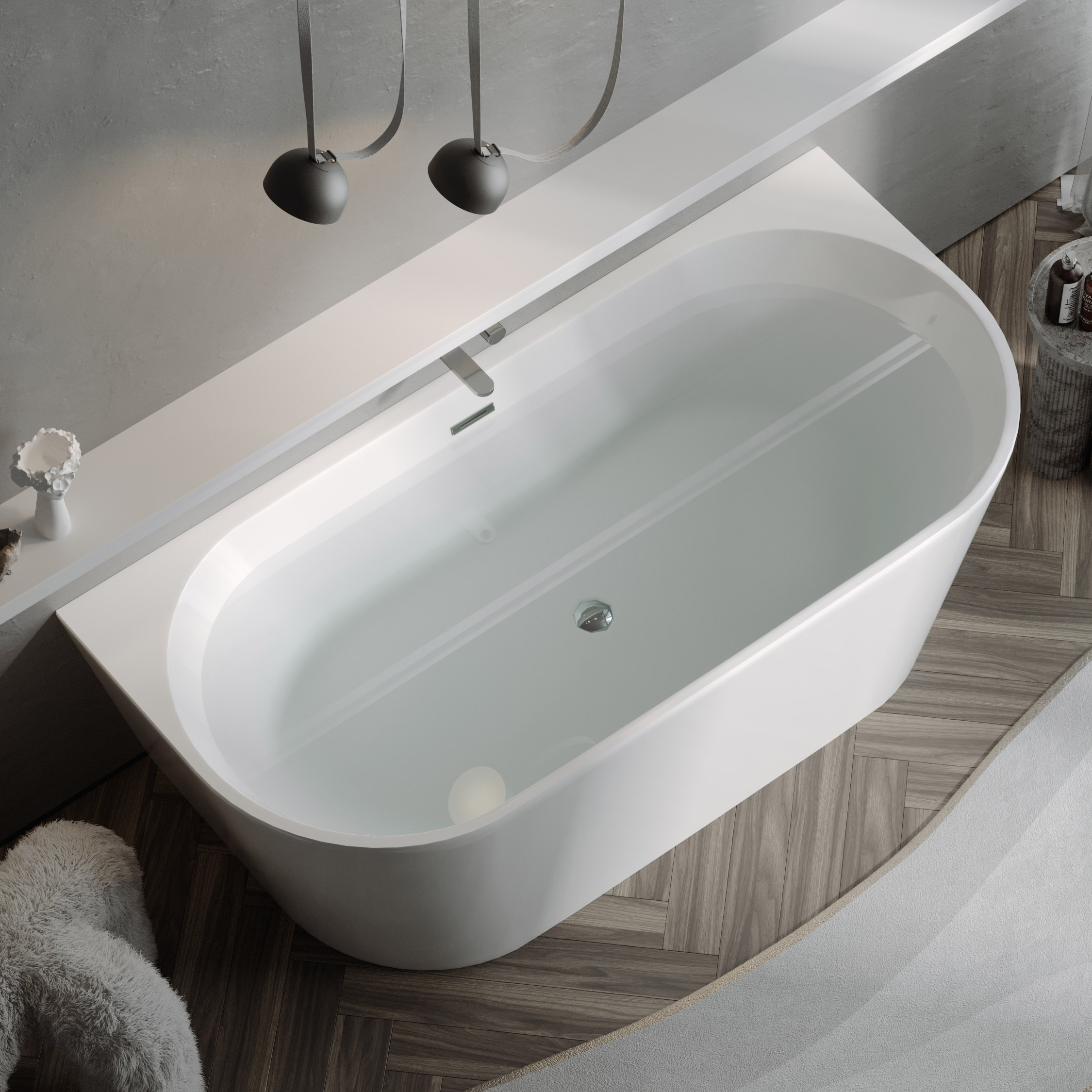 Ванна отдельностоящая Sancos First FB10 170x80 (белый), со сливом-переливом
