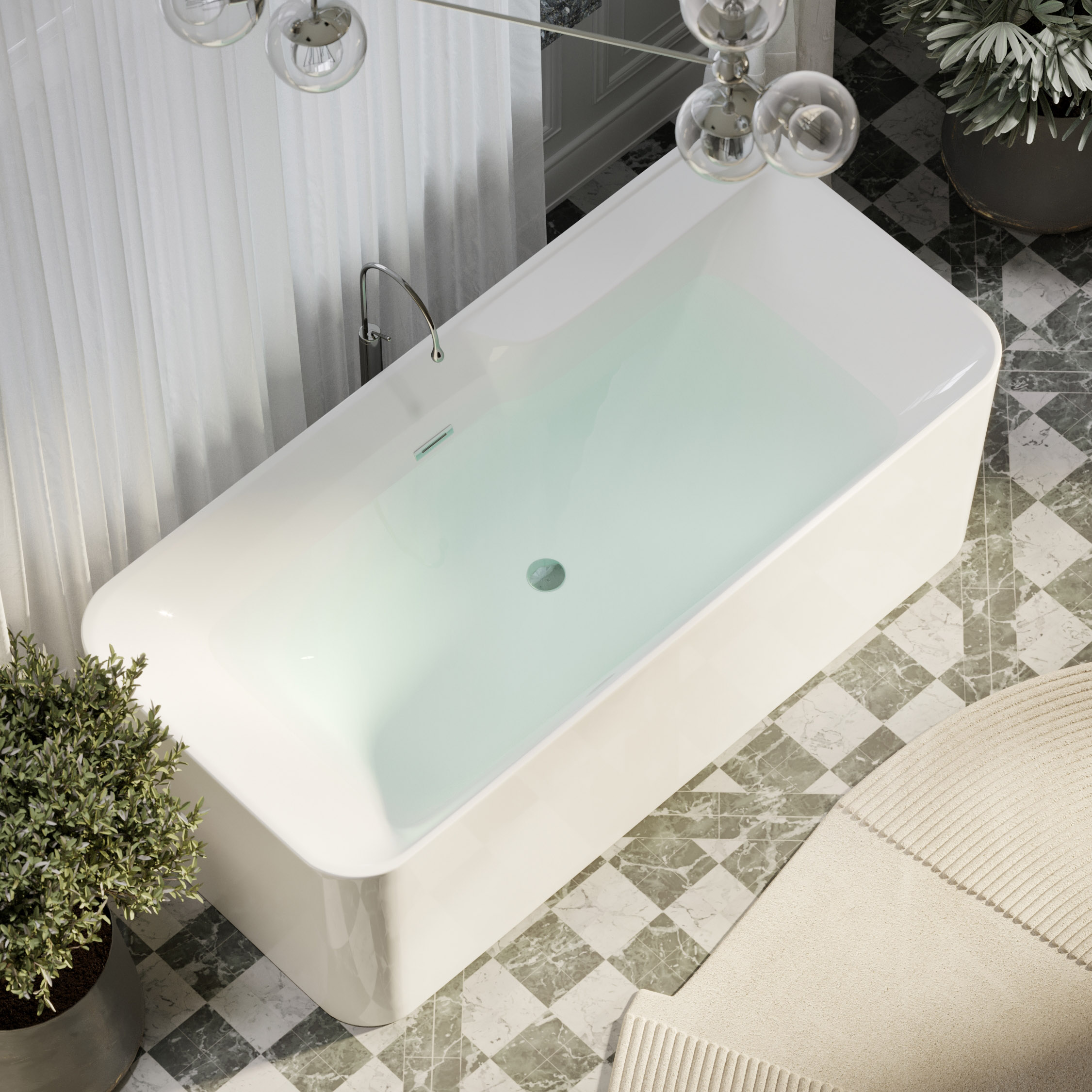 Ванна отдельностоящая Sancos Sigma FB15 170x80 (белый), со сливом-переливом
