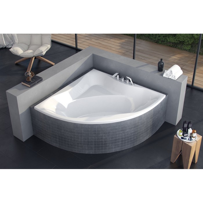 Ванна пристенная акриловая Excellent Glamour WAEX.GLA15WH 150x150 (белый глянцевый), без слива-перелива