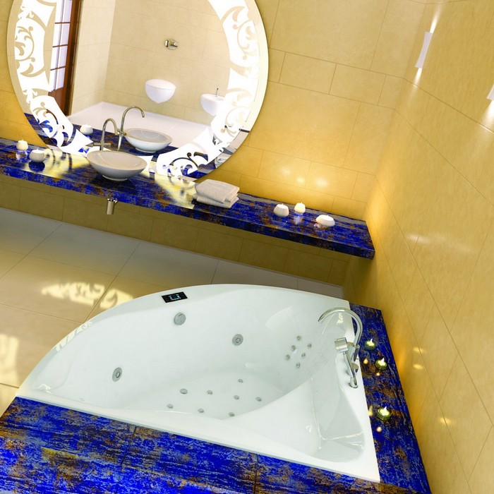 Ванна пристенная акриловая Excellent Glamour WAEX.GLA15WH 150x150 (белый глянцевый), без слива-перелива