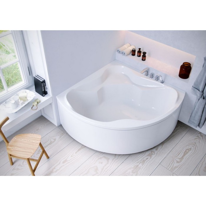 Ванна пристенная акриловая Excellent Konsul WAEX.KON15WH 150x150 (белый глянцевый), без слива-перелива 