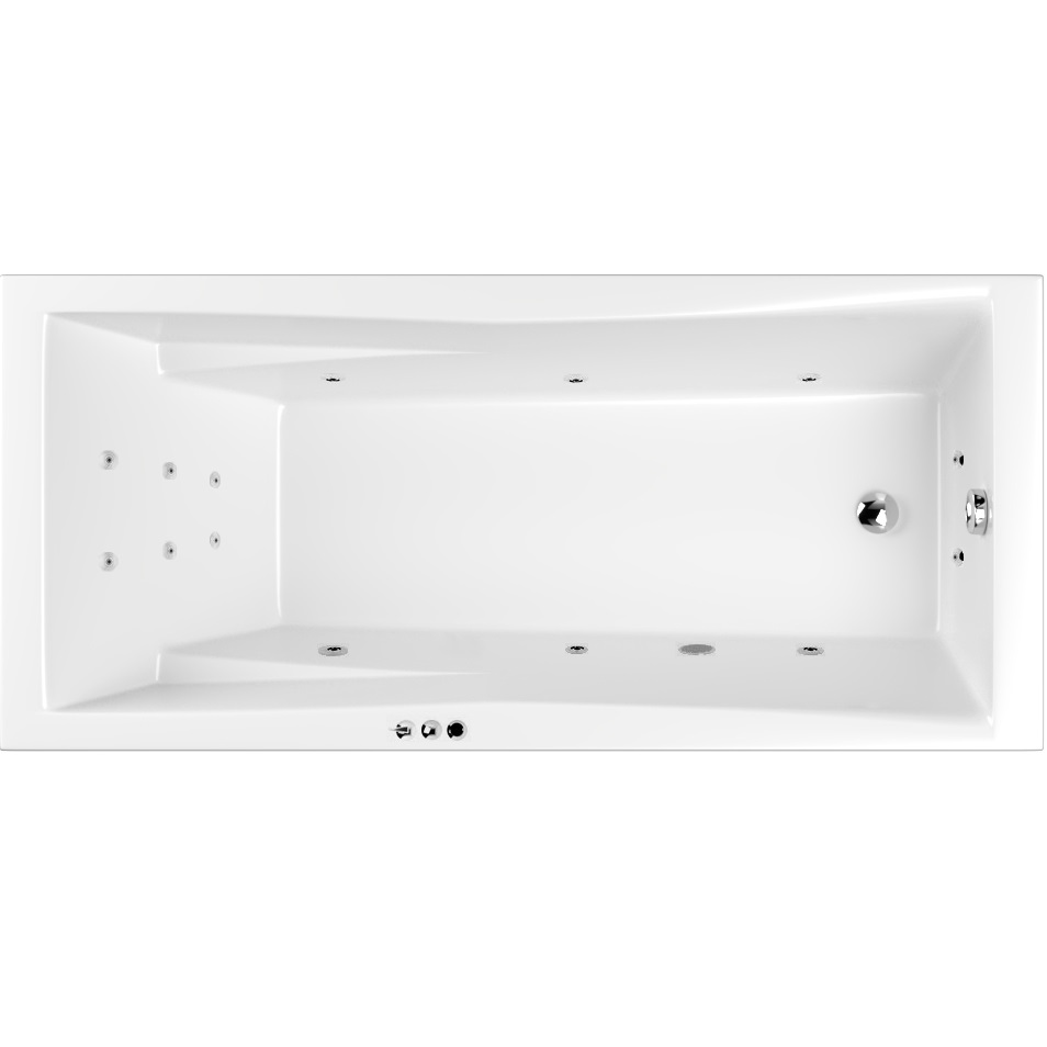 Ванна пристенная акриловая Whitecross Palace SMART 0104.180080.100.SMART.CR (белый глянцевый, хром), каркас, слив-перелив