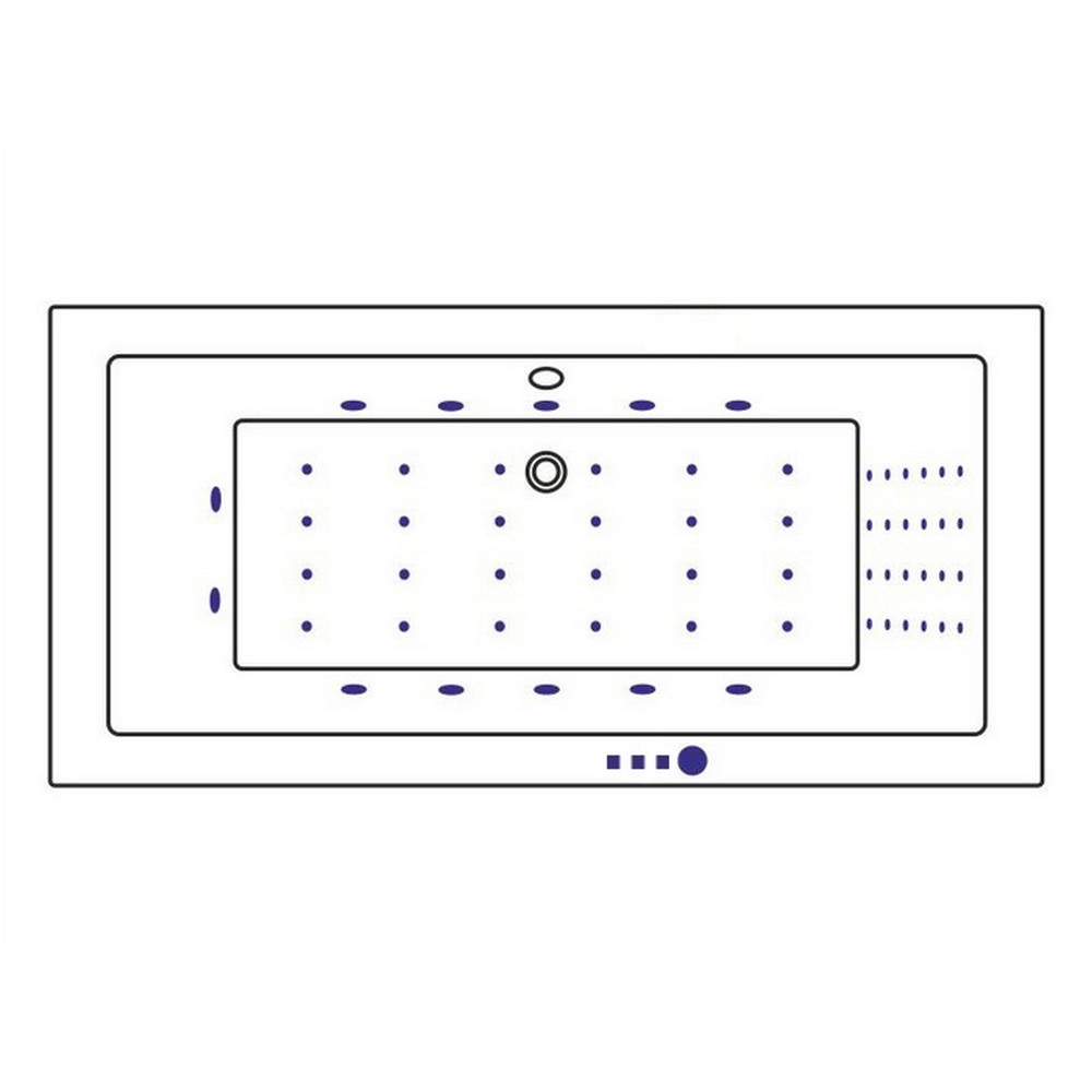 Ванна гидромассажная акриловая Whitecross Savia Duo NANO 0103.170080.100.NANO.CR 170x80 (белый глянцевый, хром), каркас, слив-перелив