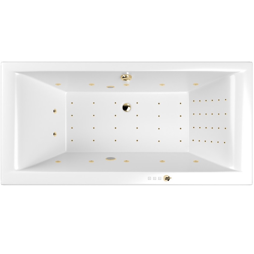 Ванна гидромассажная акриловая Whitecross Savia Duo NANO 0103.170080.100.NANO.GL 170x80 (белый глянцевый, золотой), каркас, слив-перелив