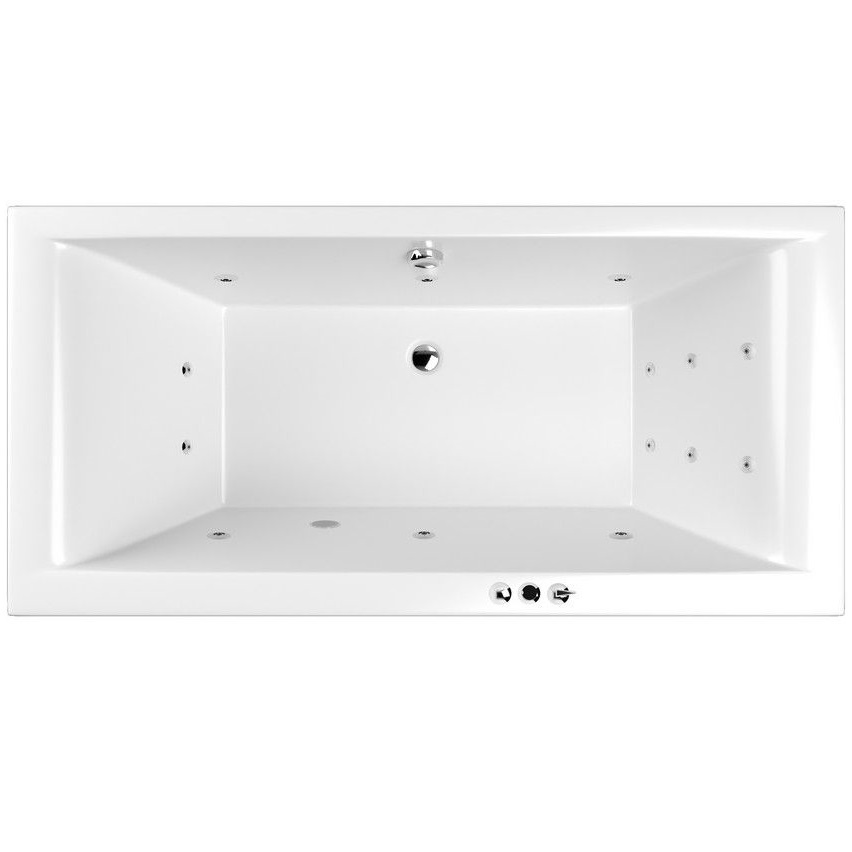 Ванна гидромассажная акриловая Whitecross Savia Duo SMART 0103.170080.100.SMART.CR 170x80 (белый глянцевый, хром), каркас, слив-перелив