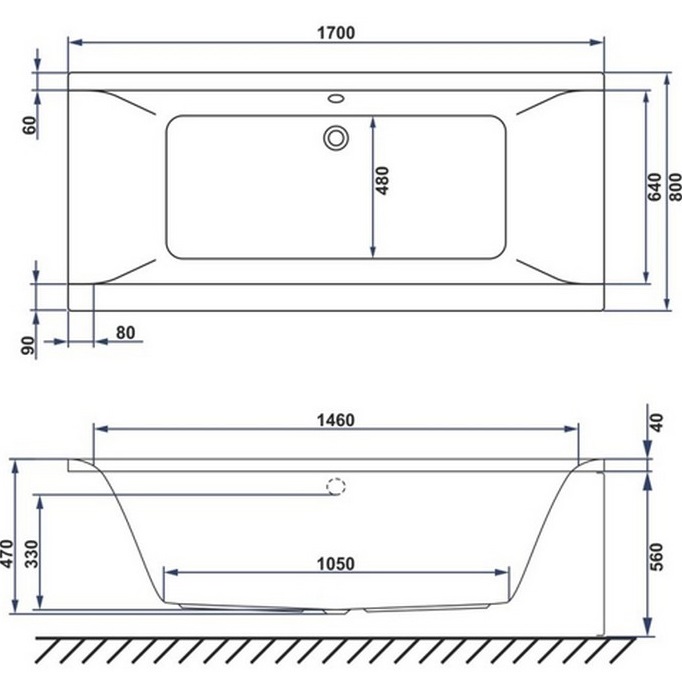 Ванна гидромассажная акриловая Whitecross Savia Duo ULTRA 0103.170080.100.ULTRA.BR 170x80 (белый глянцевый, бронза), каркас, слив-перелив