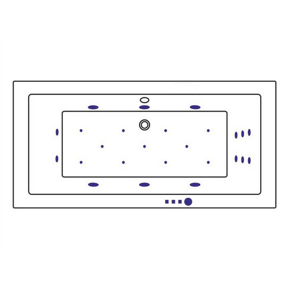 Ванна гидромассажная акриловая Whitecross Savia Duo ULTRA 0103.170080.100.ULTRA.CR 170x80 (белый глянцевый, хром), каркас, слив-перелив