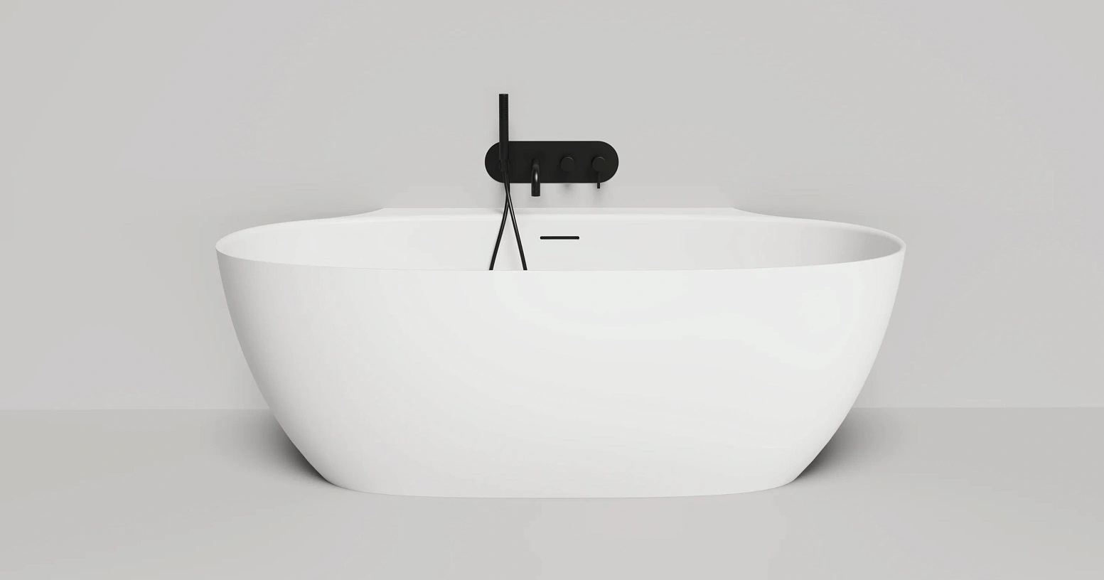 Ванна пристенная Salini S-Sense Alda Wall 101915GF 170.7x90.5x61 (покраска RAL полностью, глянцевый), донный клапан, сифон, слив-перелив