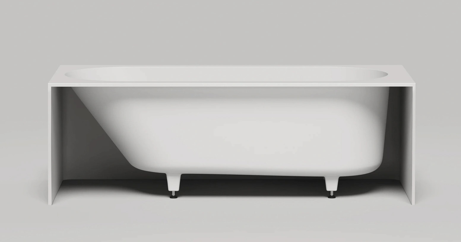 Ванна пристенная Salini S-Sense Fabia 102612MF 180x80x60 (покраска RAL полностью, только светлые оттенки, матовый), донный клапан, сифон, слив-перелив