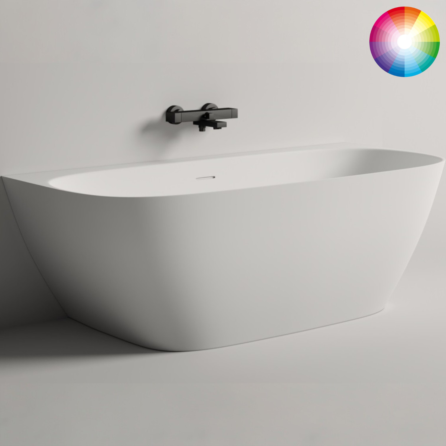 Ванна пристенная Salini S-Sense Sofia Wall 102512GF 170x80x58 (покраска RAL полностью, глянцевый), донный клапан, сифон, слив-перелив
