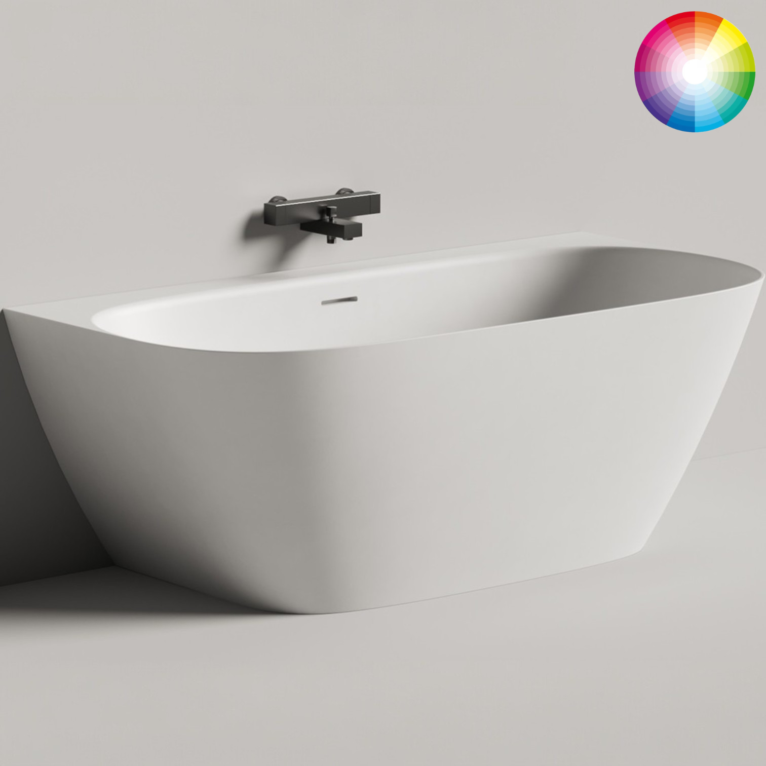 Ванна пристенная Salini S-Sense Sofia Wall 102517GF 160x80x59 (покраска RAL полностью, глянцевый), донный клапан, сифон, слив-перелив