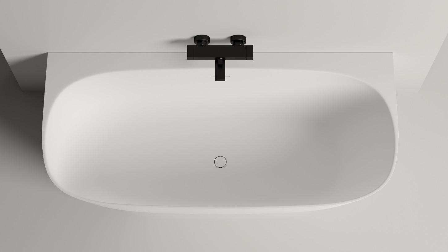 Ванна пристенная Salini S-Stone Sofia Wall 102522MF 170x80x58 (покраска RAL полностью матовый), донный клапан, сифон, слив-перелив