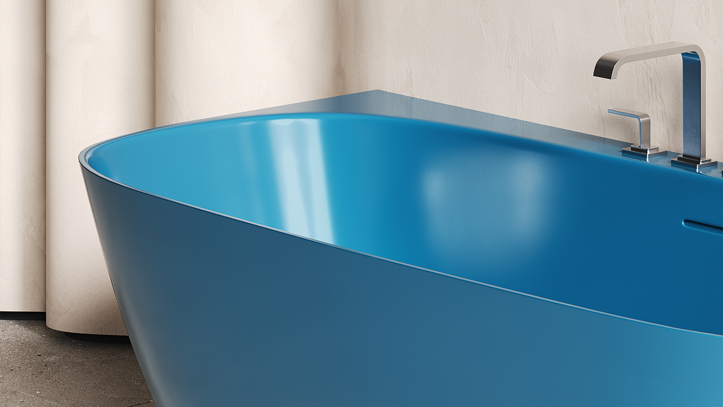 Ванна пристенная Salini S-Stone Sofia Wall 102523MF 180x85x61.5 (покраска RAL полностью, матовый), донный клапан, сифон, слив-перелив