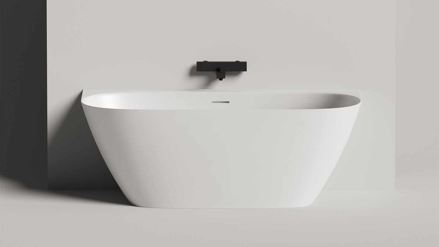 Ванна пристенная Salini S-Stone Sofia Wall 102527M 160x80x59 (белый матовый), донный клапан, сифон, слив-перелив