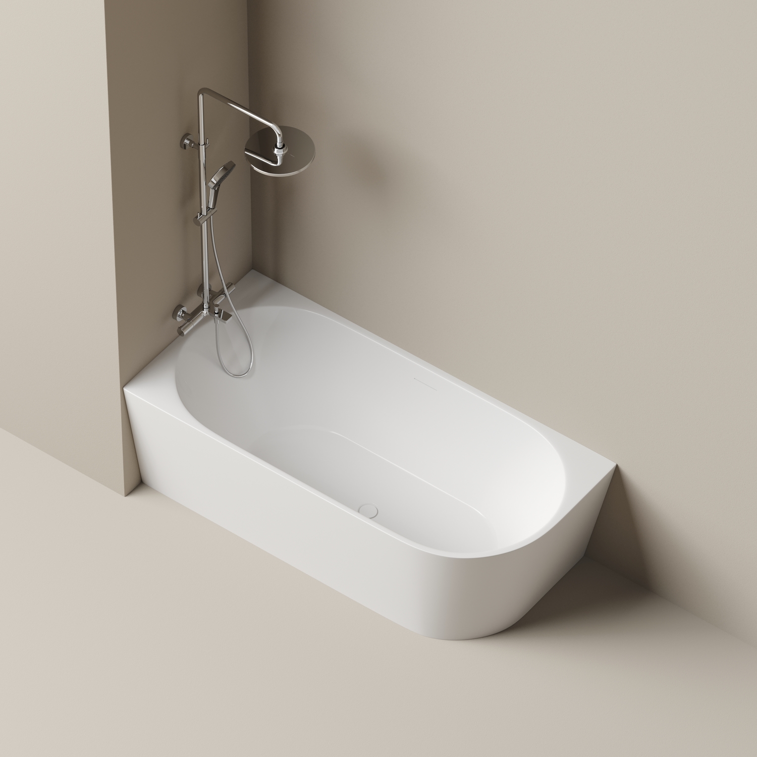 Ванна пристенная Sancos Грань (Edge) FB23L 170x80x58 (белый глянцевый), со сливом-переливом, левая