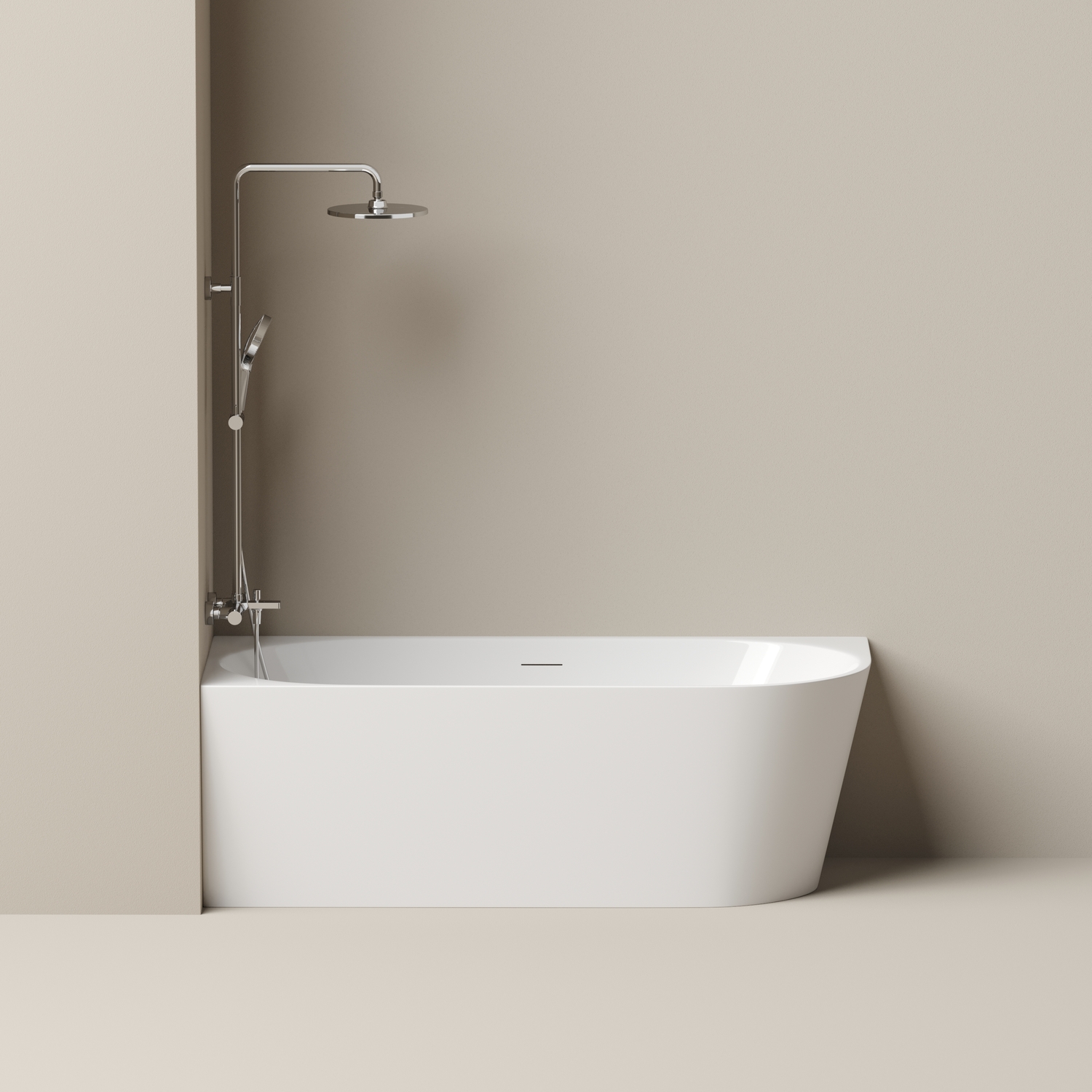 Ванна пристенная Sancos Грань (Edge) FB23L 170x80x58 (белый глянцевый), со сливом-переливом, левая