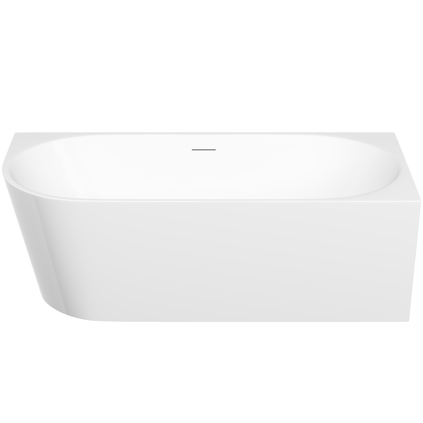 Ванна пристенная Sancos Грань (Edge) FB23R 170x80x58 (белый глянцевый), со сливом-переливом, правая