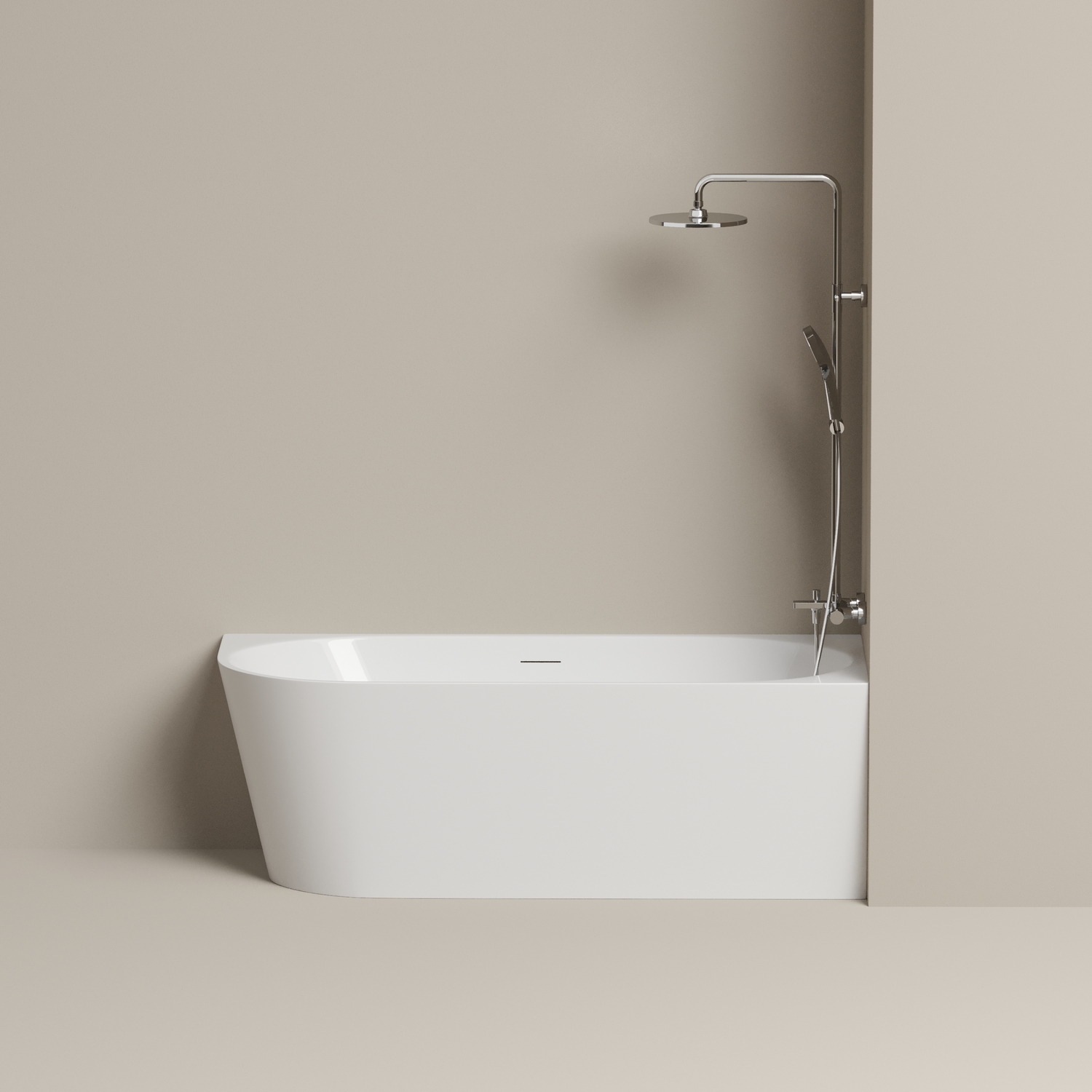 Ванна пристенная Sancos Грань (Edge) FB23R 170x80x58 (белый глянцевый), со сливом-переливом, правая