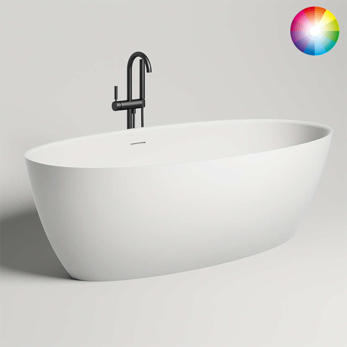 Ванна свободностоящая Salini S-Sense Alda 101914GF 160x70x60 (покраска RAL полностью), донный клапан, сифон, слив-перелив