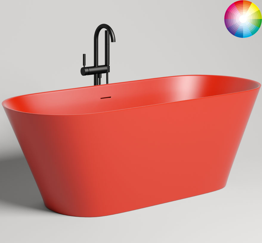 Ванна свободностоящая Salini S-Sense Mona 102912GF 170х72х58.5 (покраска полностью), донный клапан, сифон, слив-перелив