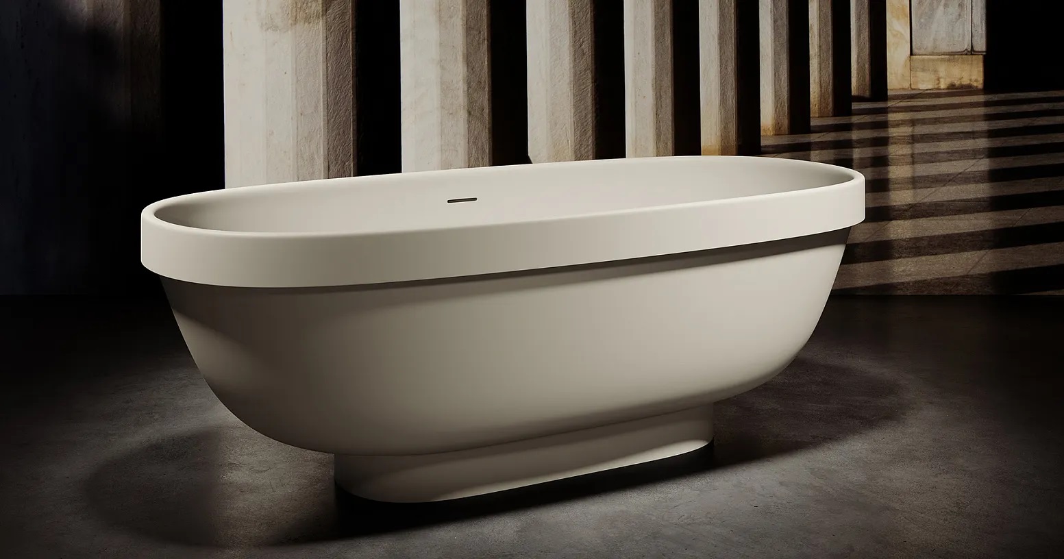 Ванна свободностоящая Salini S-Stone Greca 103121MF 180x80x60 (покраска по RAL полностью), донный клапан, сифон, слив-перелив