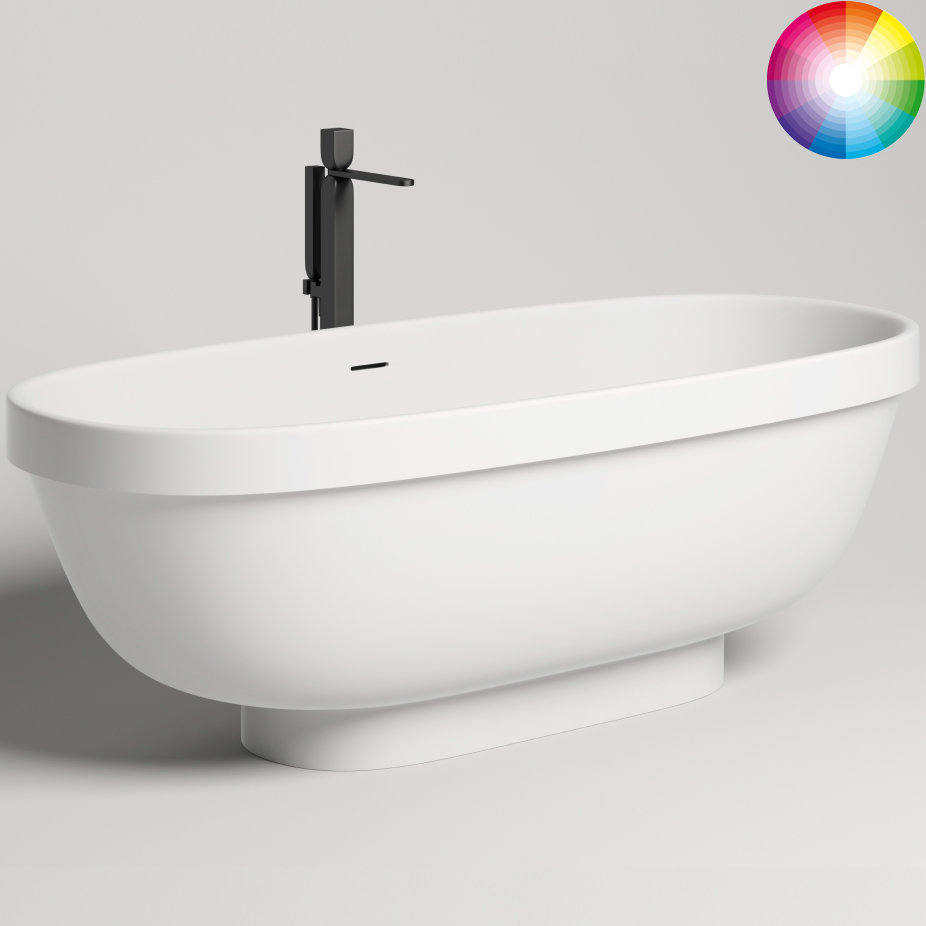 Ванна свободностоящая Salini S-Stone Greca 103121MF 180x80x60 (покраска по RAL полностью), донный клапан, сифон, слив-перелив