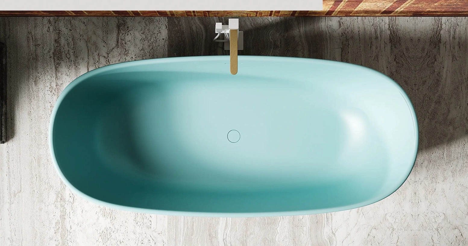 Ванна свободностоящая Salini S-Stone Greca IN 104821MF 180x80x51.8 (покраска полностью), донный клапан, сифон, слив-перелив