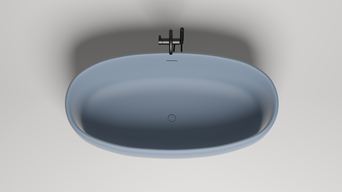 Ванна свободностоящая Salini S-Stone Luce 100121MF 169х87х58 (покраска полностью, цвет на выбор), донный клапан, сифон, слив-перелив