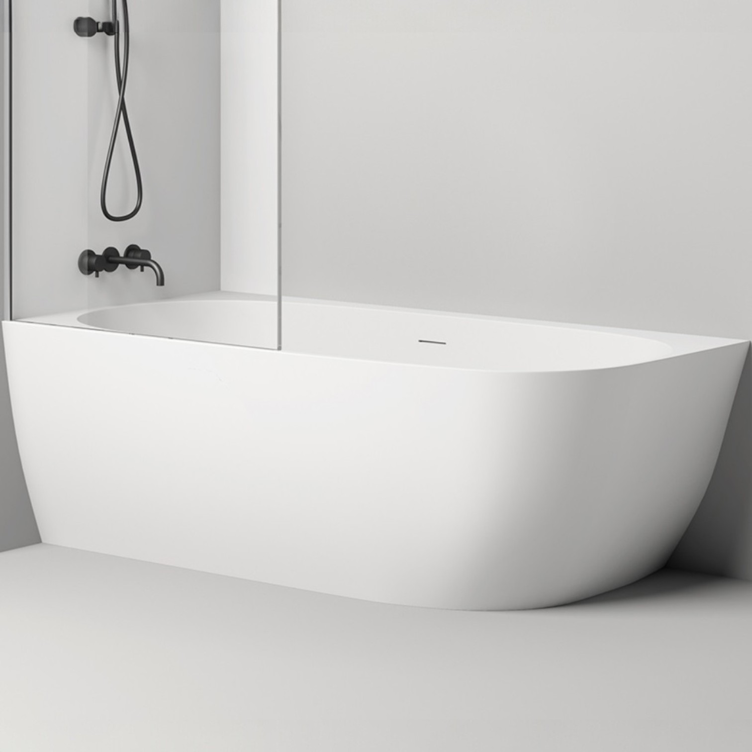 Ванна угловая Salini S-Stone Sofia Corner L 102525M 170x85x59 (белый матовый), донный клапан, сифон, слив-перелив, левосторонняя