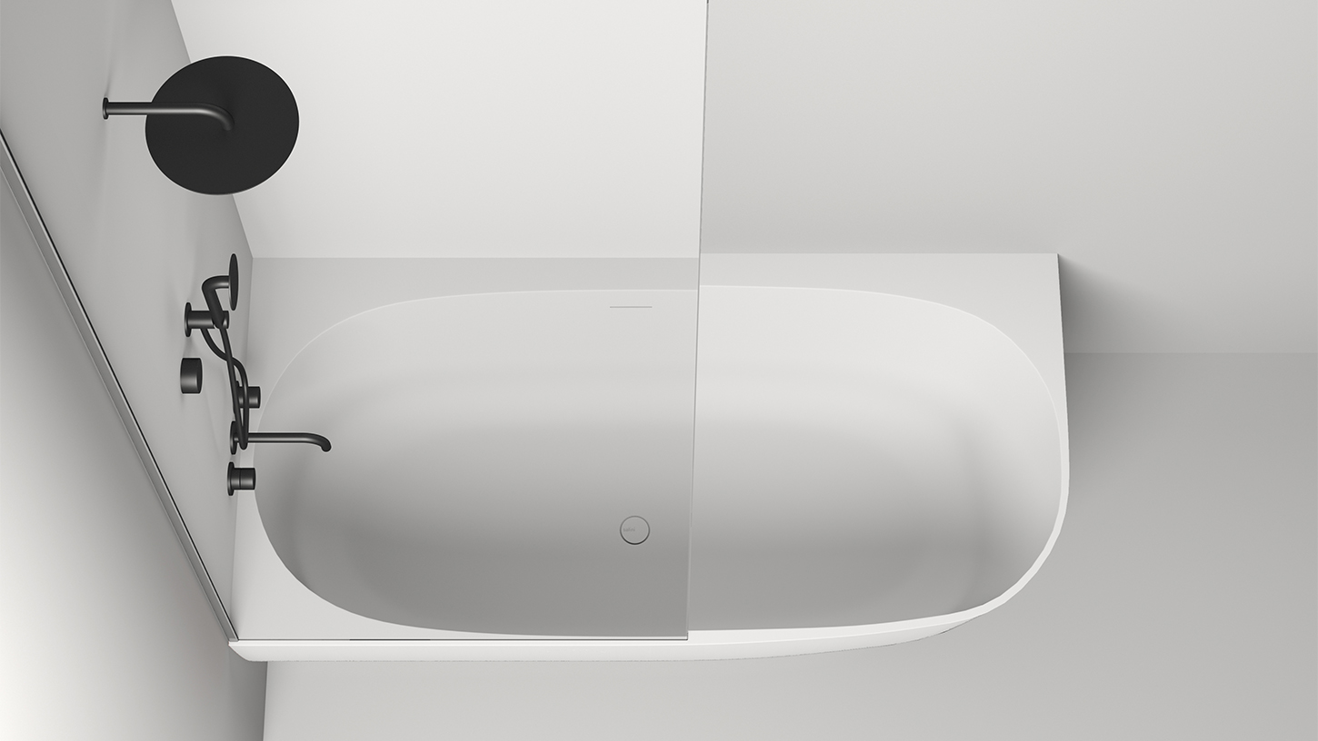 Ванна угловая Salini S-Stone Sofia Corner L 102525MF 170x85x59 (покраска RAL полностью, матовый), донный клапан, сифон, слив-перелив, левосторонняя