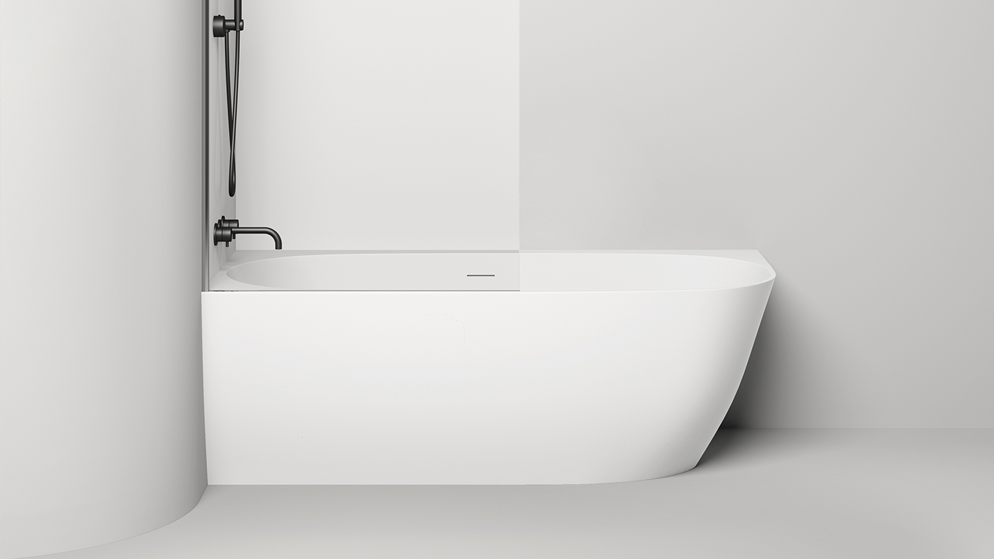 Ванна угловая Salini S-Stone Sofia Corner L 102525MF 170x85x59 (покраска RAL полностью, матовый), донный клапан, сифон, слив-перелив, левосторонняя