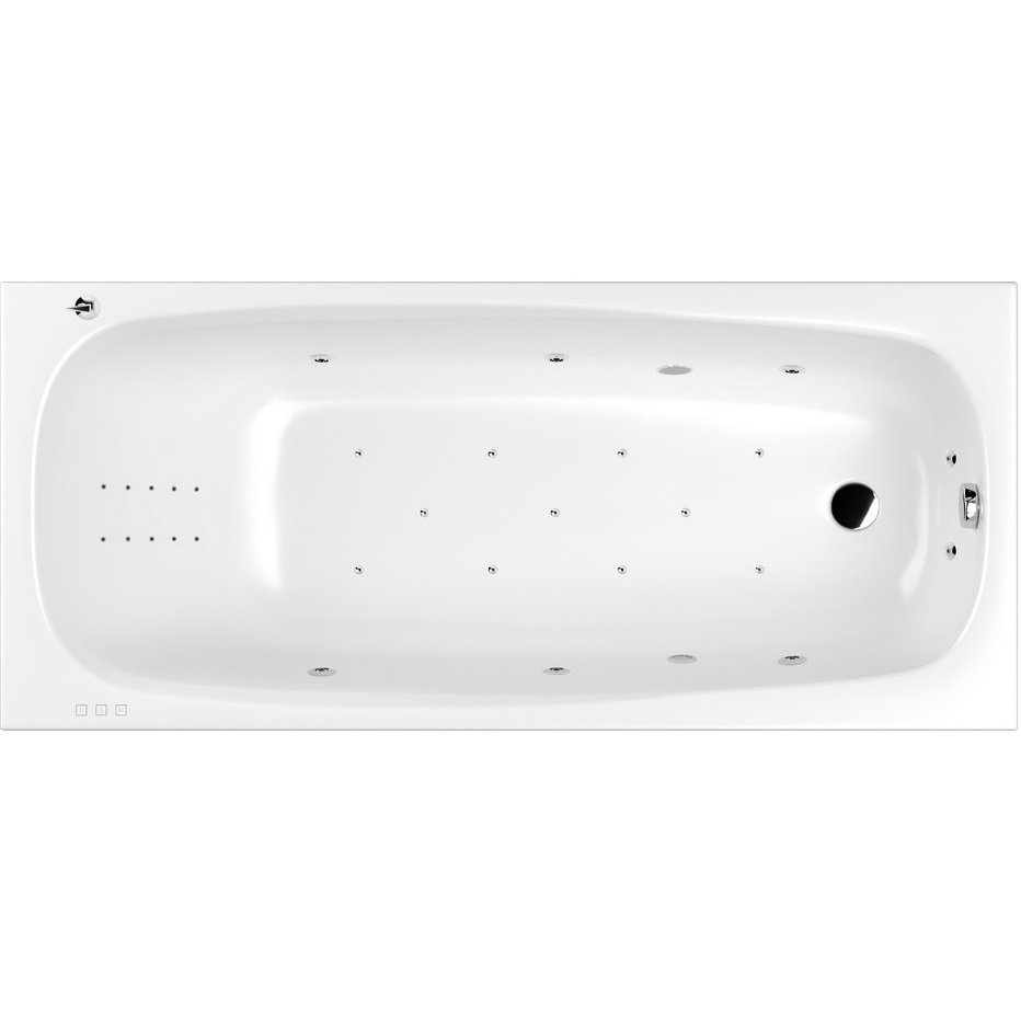 Ванна встраиваемая акриловая Whitecross Layla Slim ULTRA NANO 0122.170075.100.ULTRANANO.CR 170x75 (белый глянцевый, хром), каркас, слив-перелив