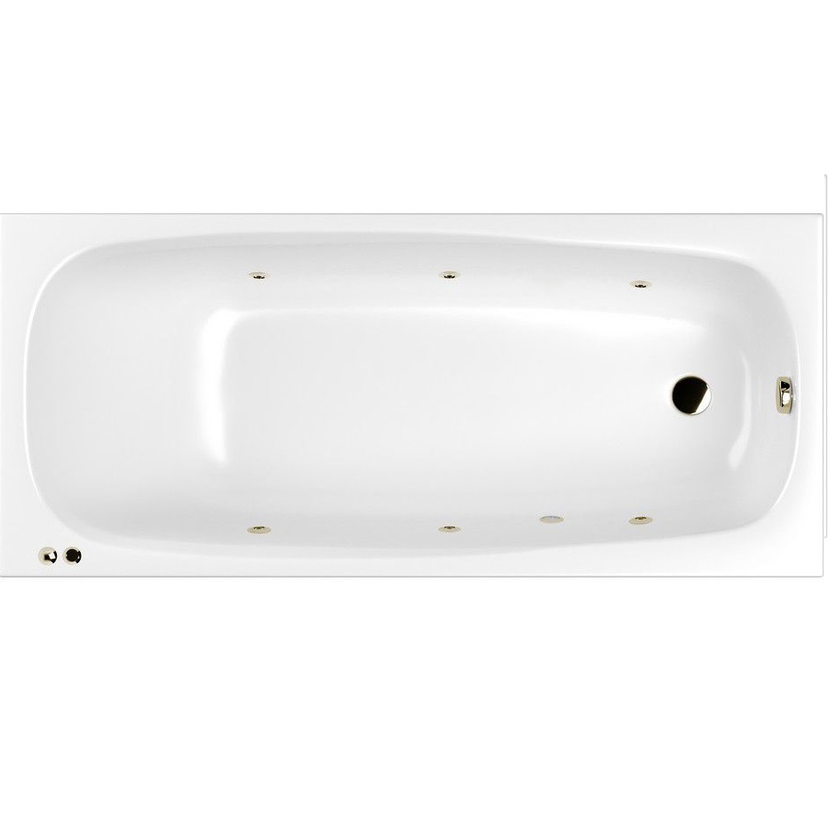 Ванна встраиваемая акриловая Whitecross Layla Slim SOFT 0122.180080.100.SOFT.BR 180x80 (белый глянцевый, бронза), каркас, слив-перелив