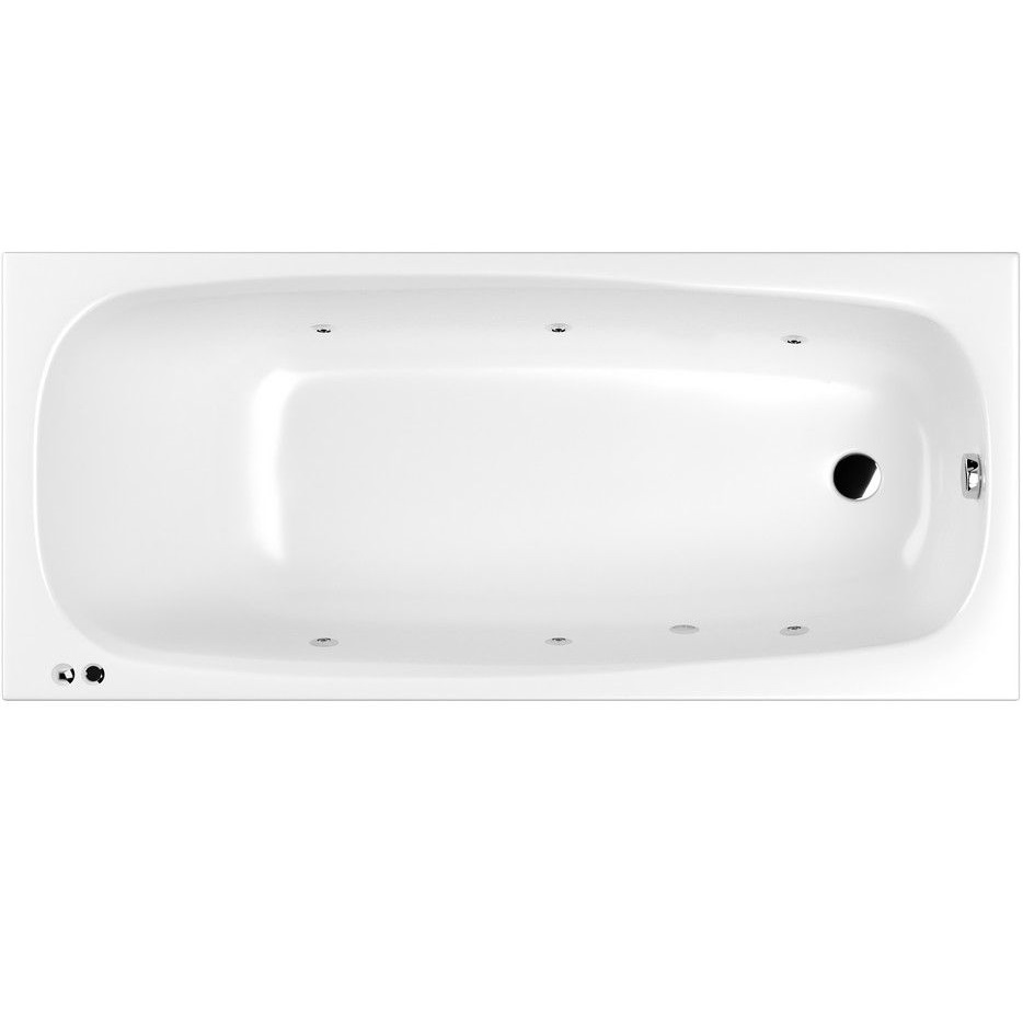 Ванна встраиваемая акриловая Whitecross Layla Slim SOFT 0122.180080.100.SOFT.CR 180x80 (белый глянцевый, хром), каркас, слив-перелив
