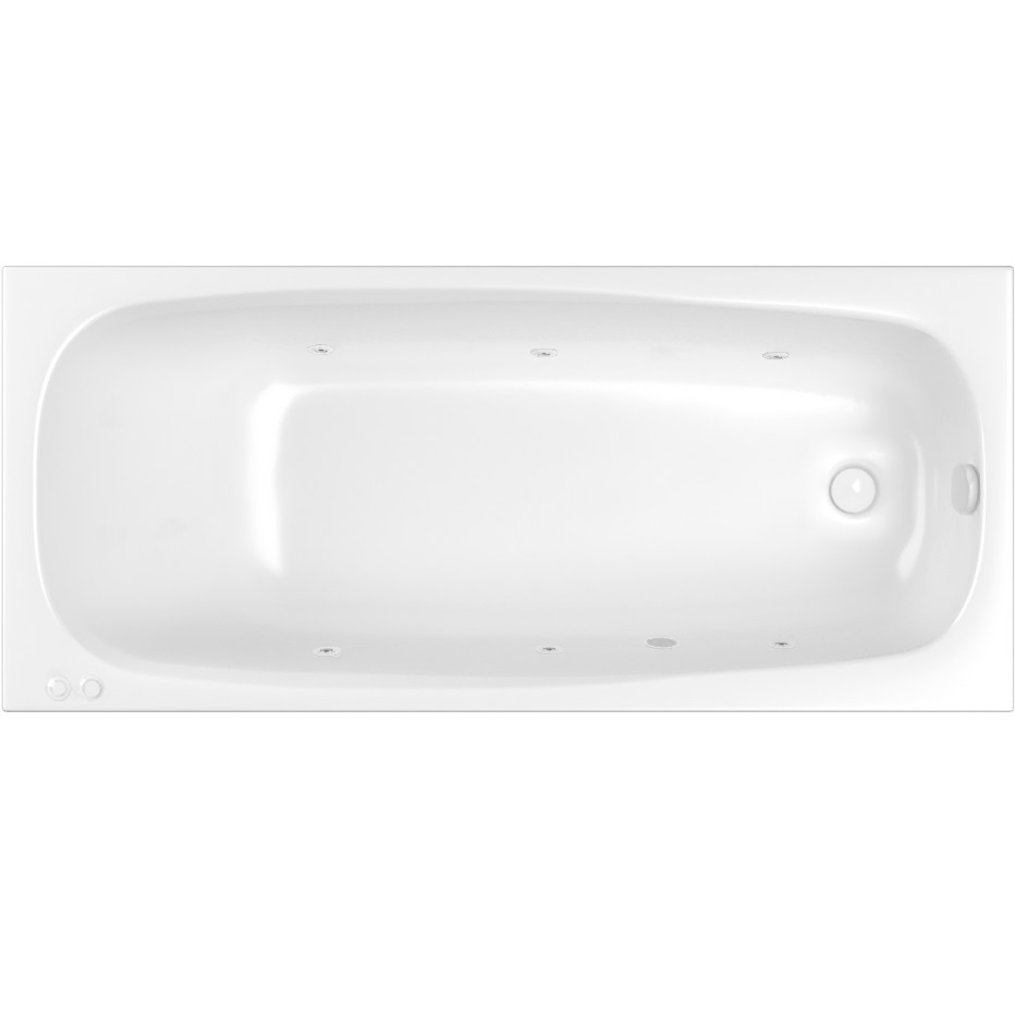 Ванна встраиваемая акриловая Whitecross Layla Slim SOFT 0122.180080.100.SOFT.WH 180x80 (белый глянцевый), каркас, слив-перелив