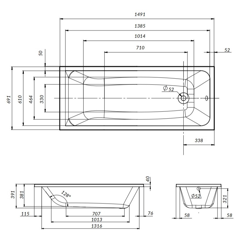 Ванна встраиваемая AM.PM Gem W90A-150-070W-A 150x70