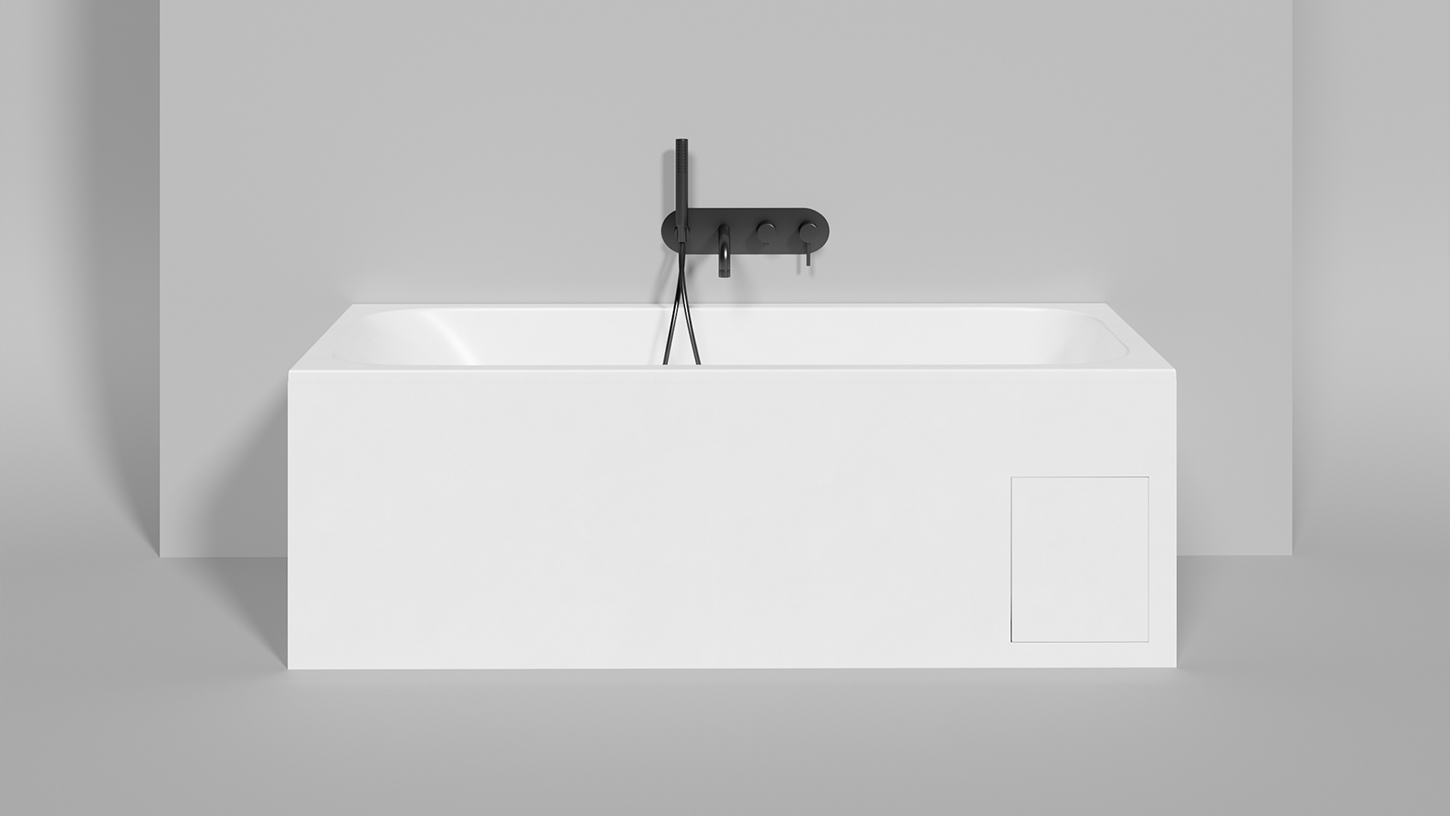 Ванна встраиваемая Salini S-Sense Orlanda 102111M 170x70x60 (белый матовый), донный клапан, сифон,  слив-перелив