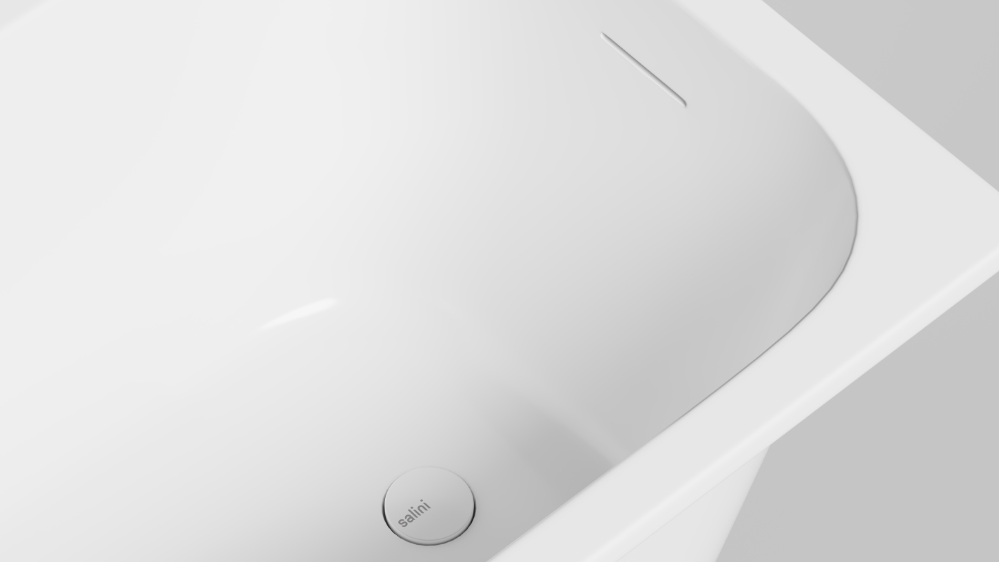 Ванна встраиваемая Salini S-Sense Orlanda 102112G 180x80x60 (белый глянцевый), донный клапан, сифон,  слив-перелив