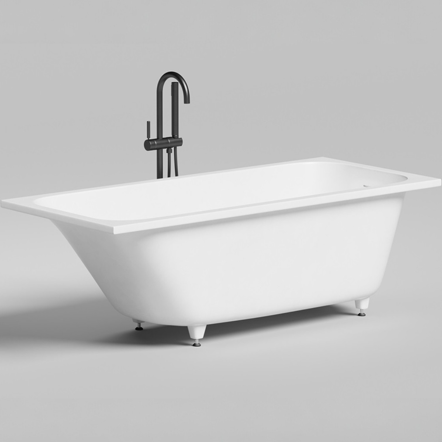 Ванна встраиваемая Salini S-Sense Orlanda 102112G 180x80x60 (белый глянцевый), донный клапан, сифон,  слив-перелив